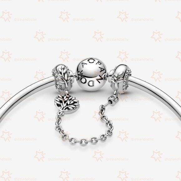 Pandora Heart Family Tree Safety Chain Charm - Picture 3 of 4